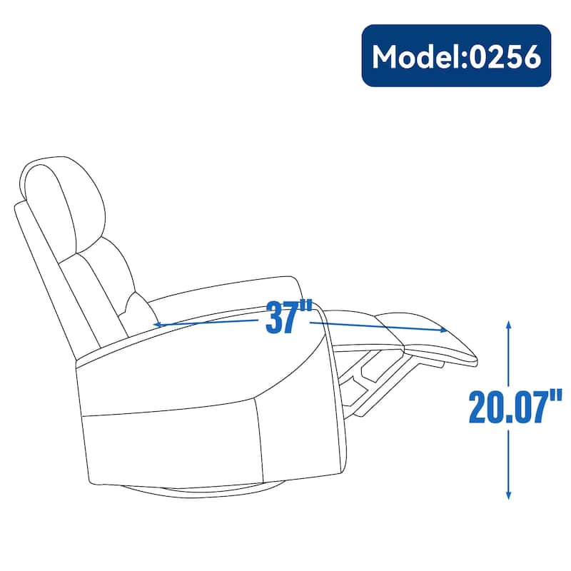 Swivel Rocking Recliner Chair with 155° Recline and Tool-Free Assembly