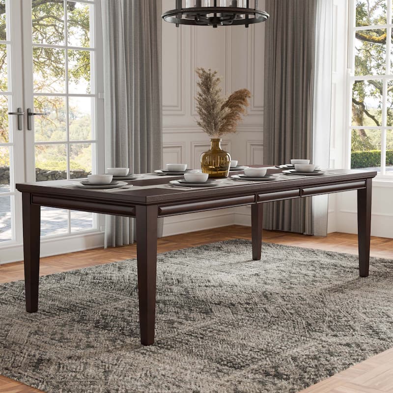 Furniture of America Chase Modern 90-inch Wood Extendable Dining Table with 18-inch Leaf - Espresso