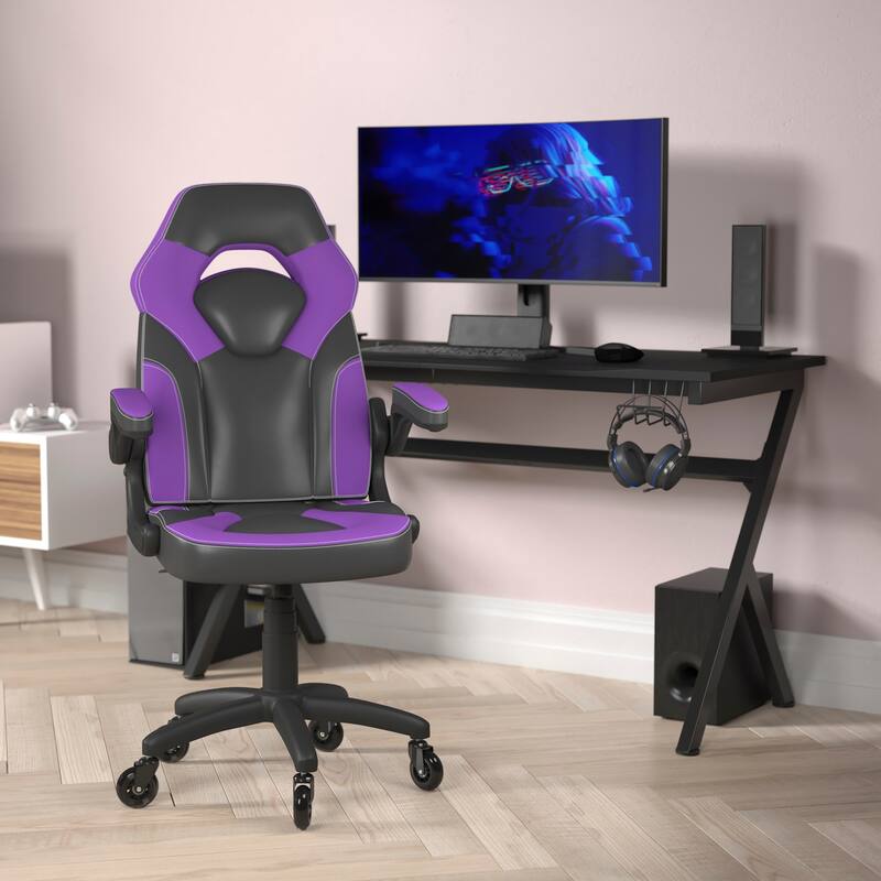 Flash Furniture FFIF25041 Tekut 25" Wide Mesh Adjustable Gaming Office - Purple
