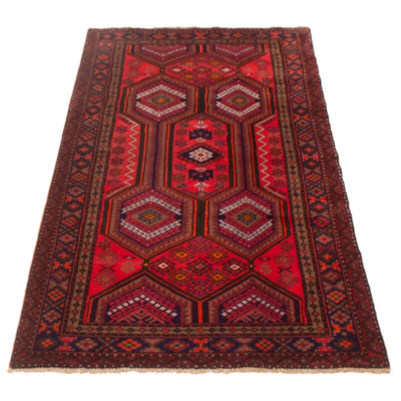 ECARPETGALLERY Hand-knotted Andelz Red Wool Rug - 3'10 x 7'3