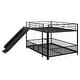 preview thumbnail 28 of 38, Unique Design Full over Full Size Metal Bunk Bed with Slide and Guardrails
