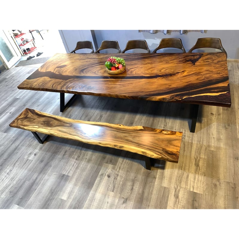 Sundaland 118" Large Slap Live Edge Dining Table