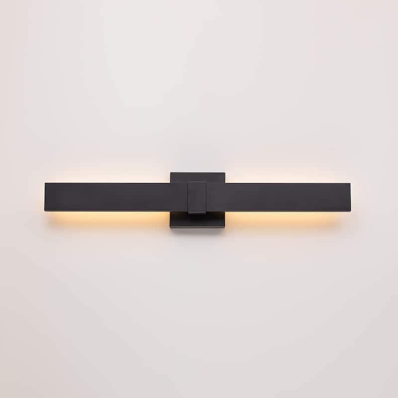 Matte Black Rectangular Aluminum LED Outdoor Wall Sconce