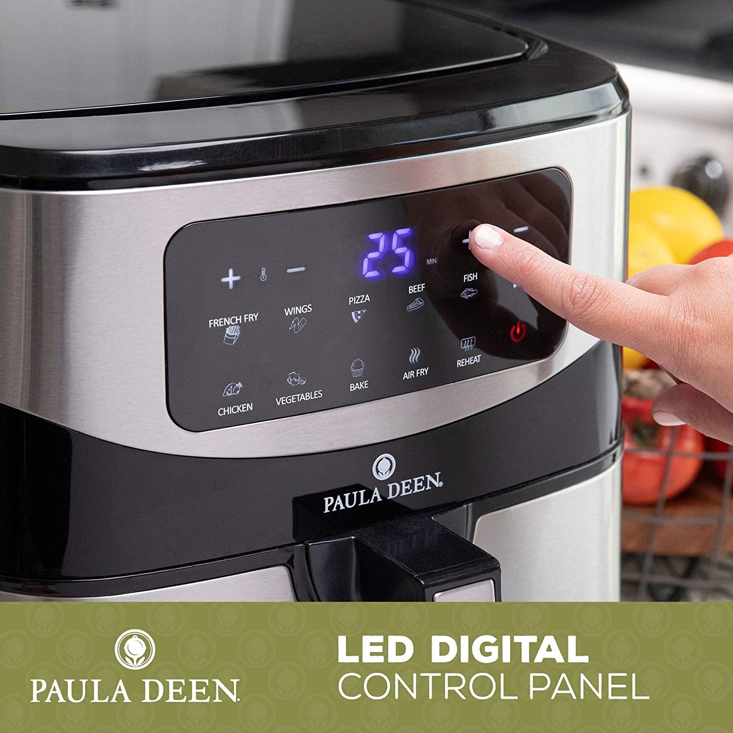 Paula Deen PDKDF579R Stainless Steel 10 QT 1700 Watts Digital LED Display Air  Fryer, Red Stainless - Bed Bath & Beyond - 37122491