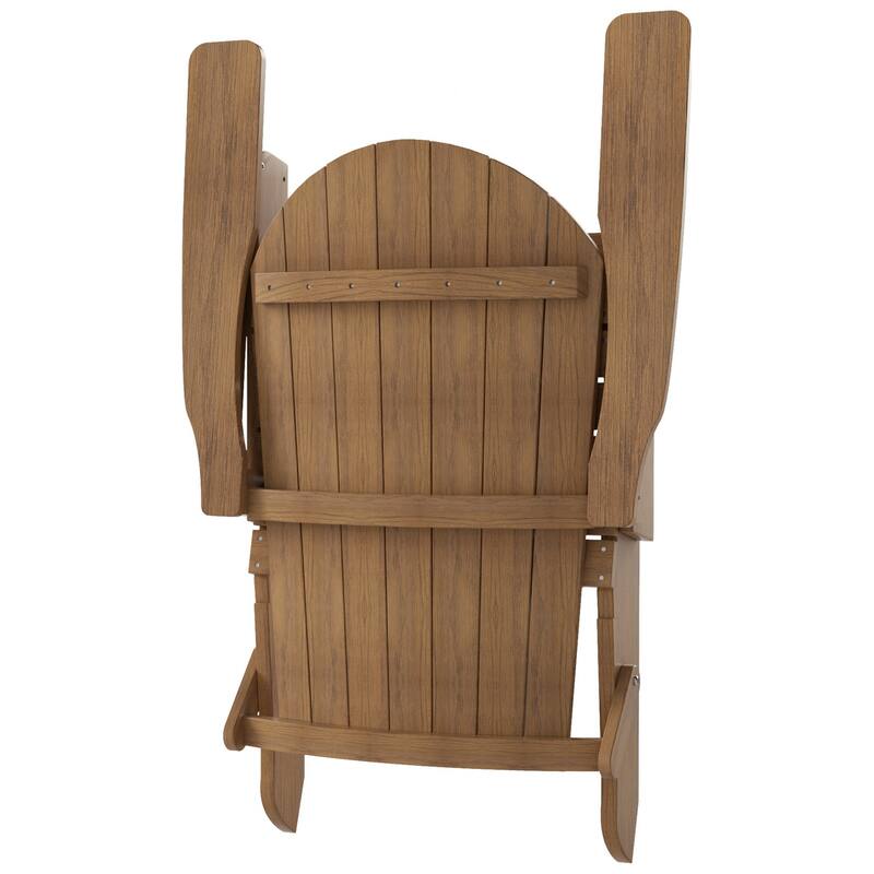 Vineyard HIPS Outdoor Folding Eco-Friendly All Weather Seashell Adirondack Chairs (12-Piece Conversation Set)
