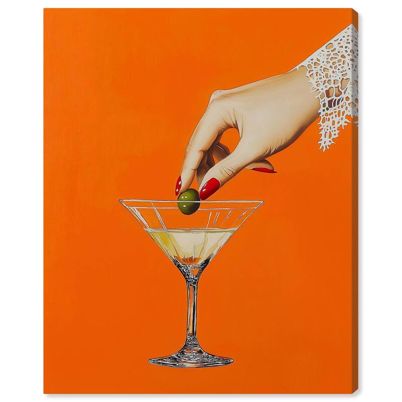 Orange Zest Martini Canvas by Art Remedy, Gallery Wrapped - 16" x 20"