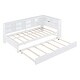 preview thumbnail 9 of 24, Multifuncional Design Wooden DayBed with Storage Shelf, USB Charging Ports and Twin Trundle, Twin Size