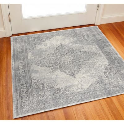 HomeRoots Medallion Southwest Square Area Rug