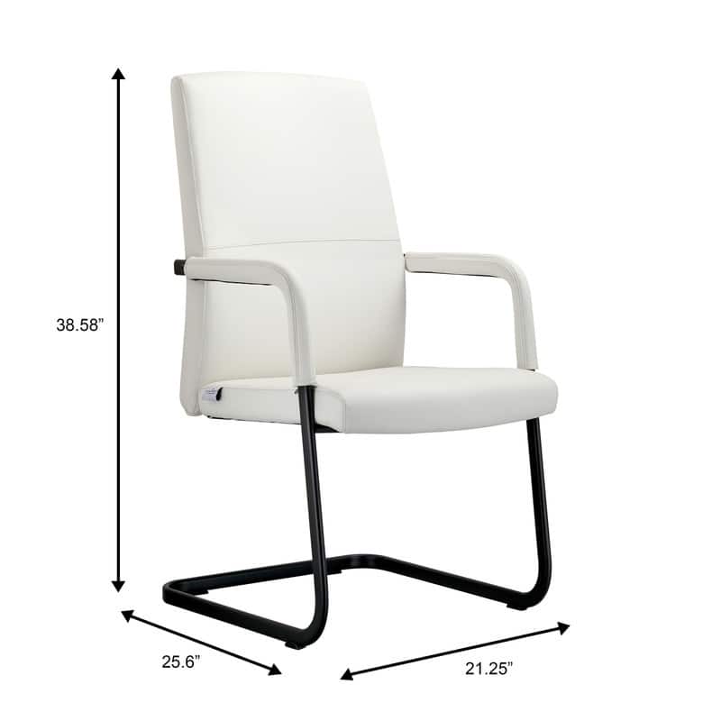 Evander Padded Leather Office Chair with Aluminum Frame, Fixed Armrests, Sponge Cushion, Easy-Clean Design & Quick Assembly