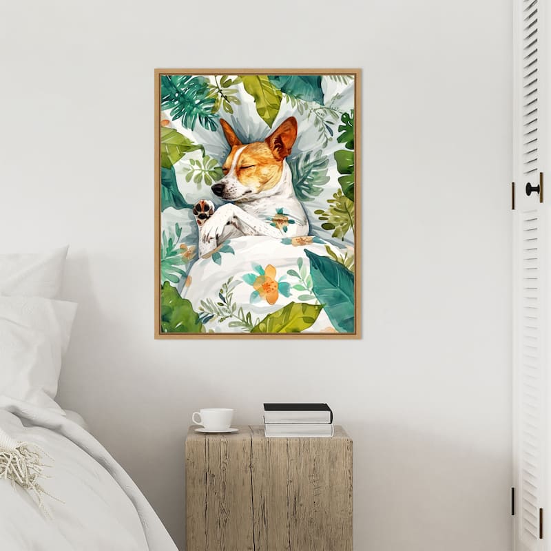 Dogs Life Jungle by Justyna Jaszke Framed Canvas Wall Art