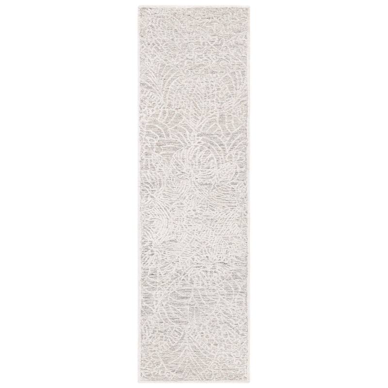 SAFAVIEH Handmade Precious Hailie Rug - 2'3" x 8' Runner - Grey/Ivory