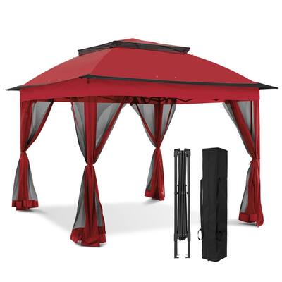 EAGLE PEAK 11x11 Pop Up Gazebo with Mesh Netting, Easy Up Screened Canopy for Patio and Backyard, Easy Set up Outdoor Gazebo