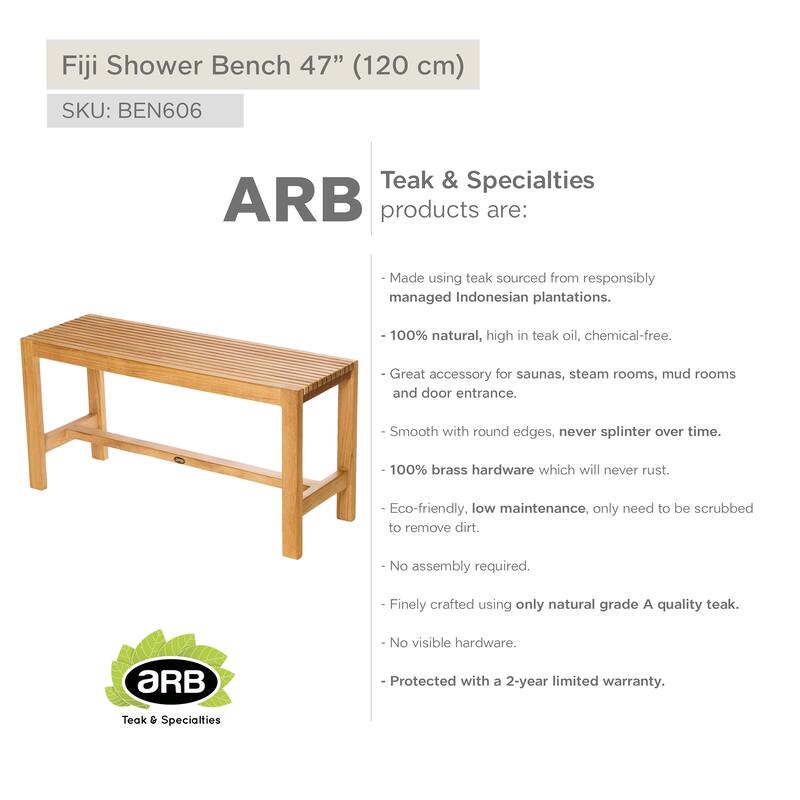 Teak Shower Bench Fiji 47" (120 cm)