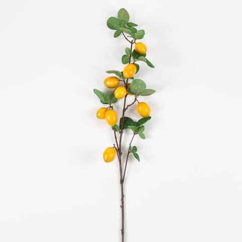 Decorative Faux Lemon Branch (Set of 4) - 32.5"