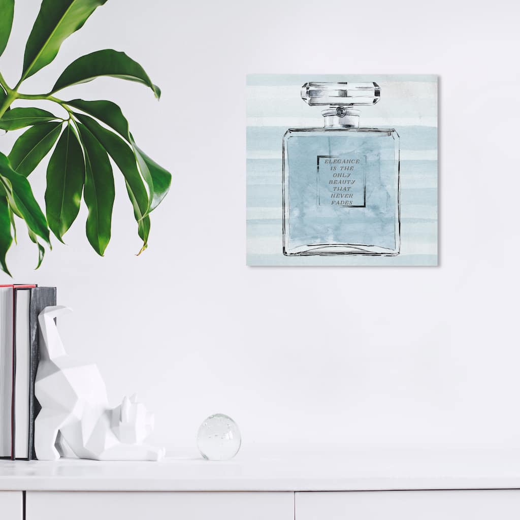 Wynwood Studio Canvas Fashion and Glam Elegant Blue Perfume Blue and Light Blue Glam Wall Art Canvas Print