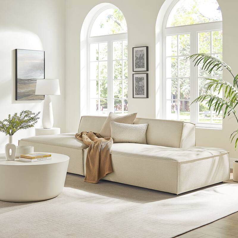 Restore 2-Piece Performance Fabric Upholstered Modular Loveseat - Ecru
