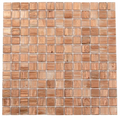 Apollo tile 12" x 12" Celestial Glossy Copper Brown Glass Tile (20 sq ft/case) - 20 Pack