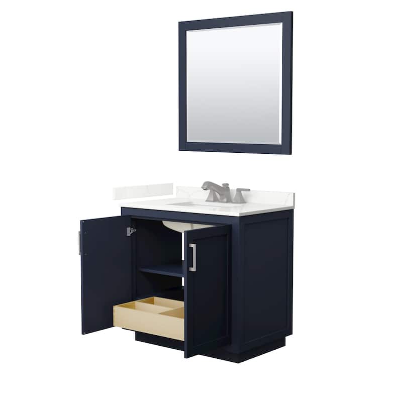 Miranda 36-inch Single Vanity, Quartz Top, 34-inch Mirror