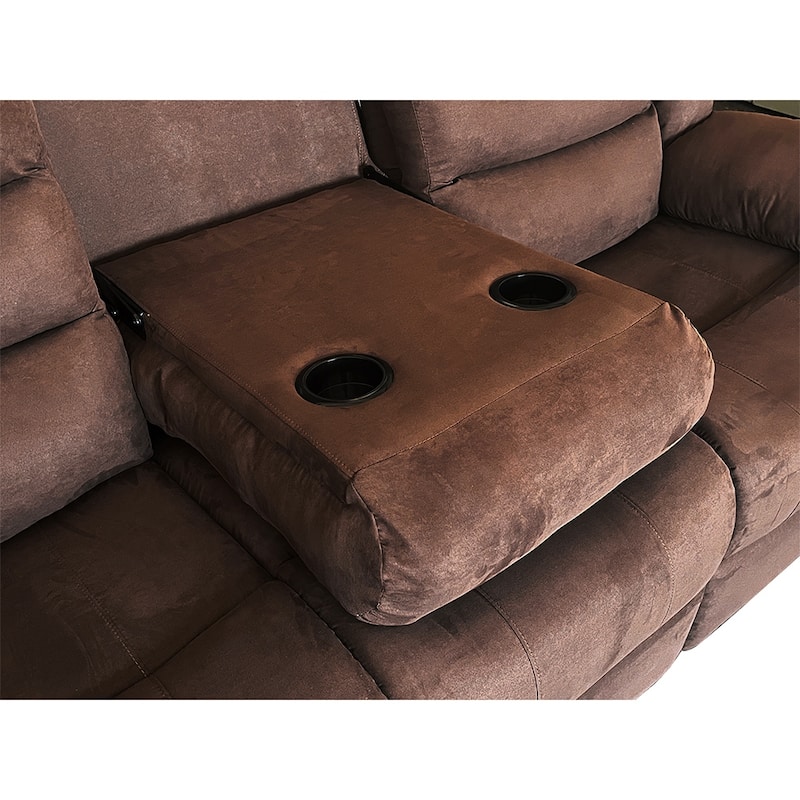 93" Width Polyester/Suede 5-Piece Manual Reclining Sectional Sofa