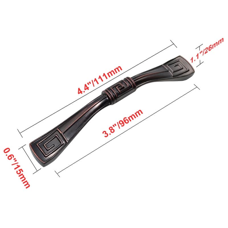 Utopia Alley Trieste Pull Handle - Decorative Oil Rubbed Bronze Cabinet Drop Pull Handles, 3.75" Center to Center - 5 pack - Oil Rubbed Bronze