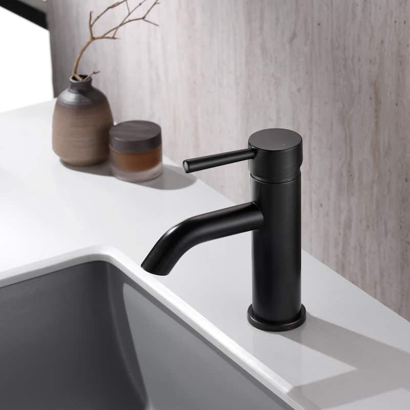 Luxier BSH03-S Single Handle Single Hole Bathroom Faucet with Drain