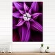 preview thumbnail 11 of 13, Designart 'Fractal Flower Purple' Oversized Modern Wall CLock 24 in. wide x 32 in. high