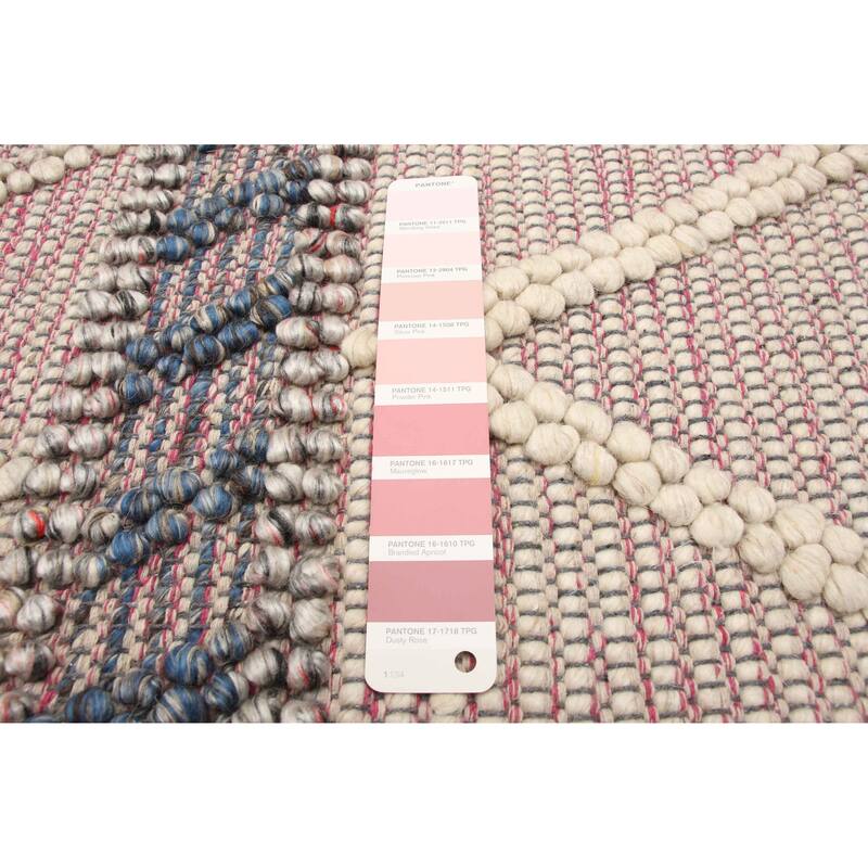 ECARPETGALLERY Braid weave Sienna Pink Wool Rug - 6'2 x 9'0
