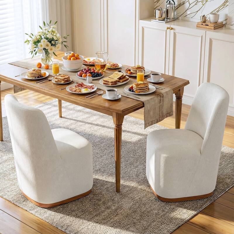 Christopher Knight Home - Modern Upholstered Rubber Wood Dining Chairs with High Back