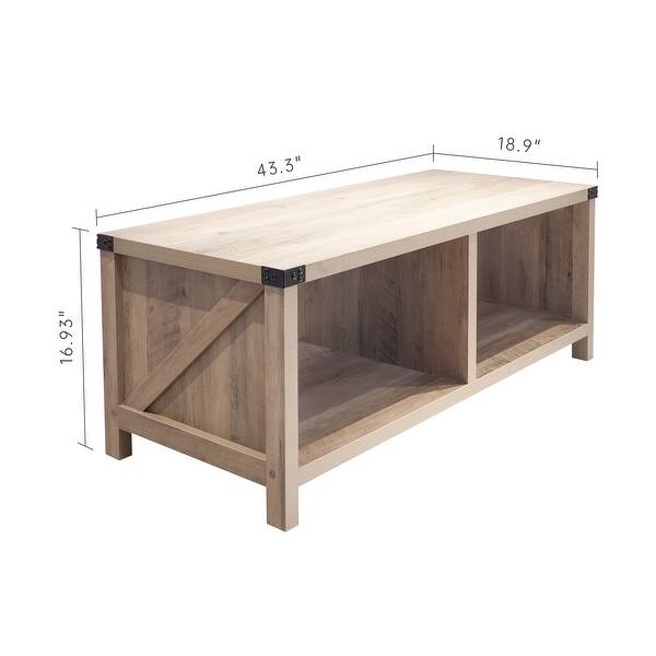 Farmhouse 2 Tier Coffee Table Shelf Sofa Center Table Wood Table - Bed ...