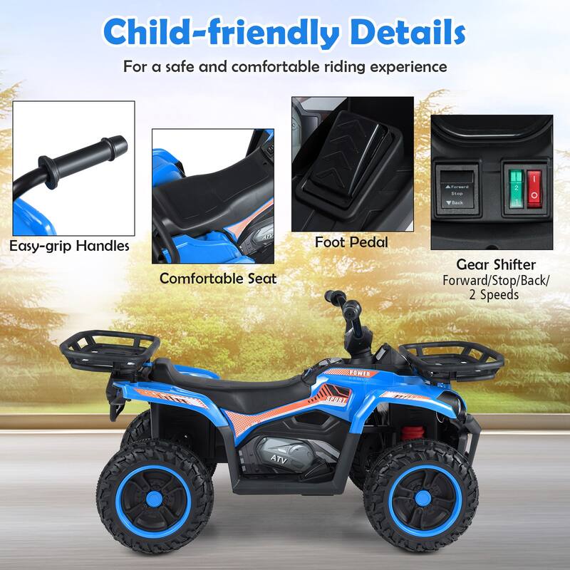 Gymax Electric ATV for Kids 24V 4-Wheeler Ride on Toy w/ Slow Start