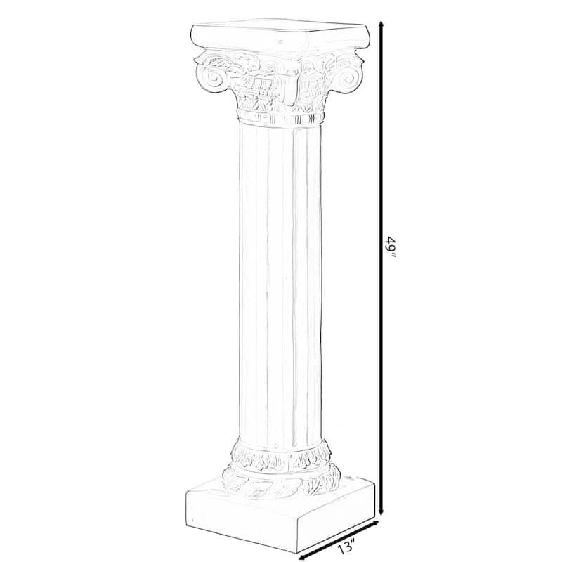 Fiberglass White Plinth Roman Style Column Ionic Piller Pedestal Vase Stand , Living Room, or Dining Room Decor