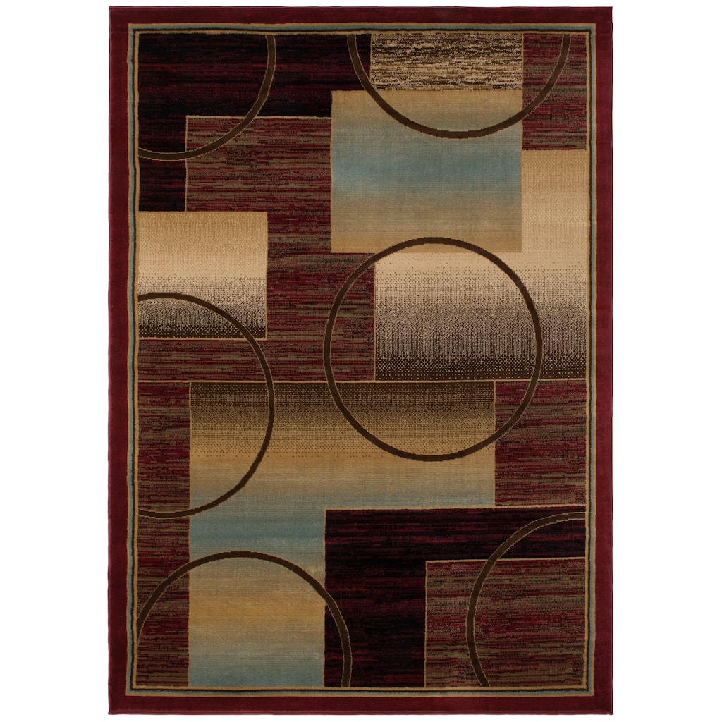Contemporary Contempo Red Area Rug