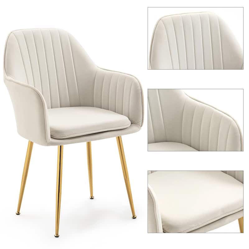 AVAWING Upholstered Dining Chair (Set of 6) Velvet Accent Arm Chair