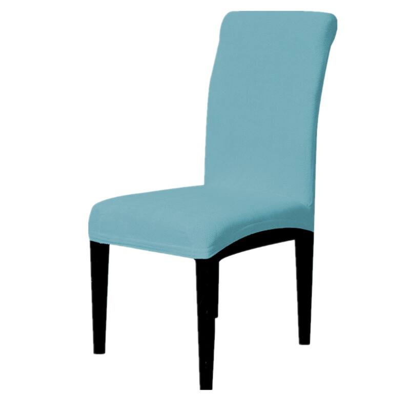 Enova Home Ultra Soft Stretch Fabric Dining Chair Slipcovers Removable Washable Furniture Protector Set of 2 - N/A - Steel Blue