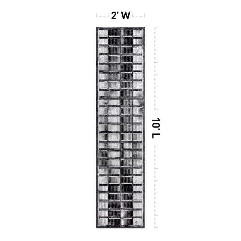 World Rug Gallery Bohemian Stripe Lines Washable Non Slip Area Rug