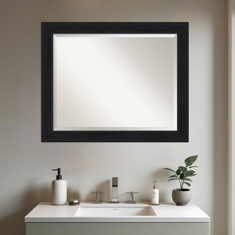 Abbey Black Beveled Framed Bathroom Vanity Wall Mirror - Abbey Black
