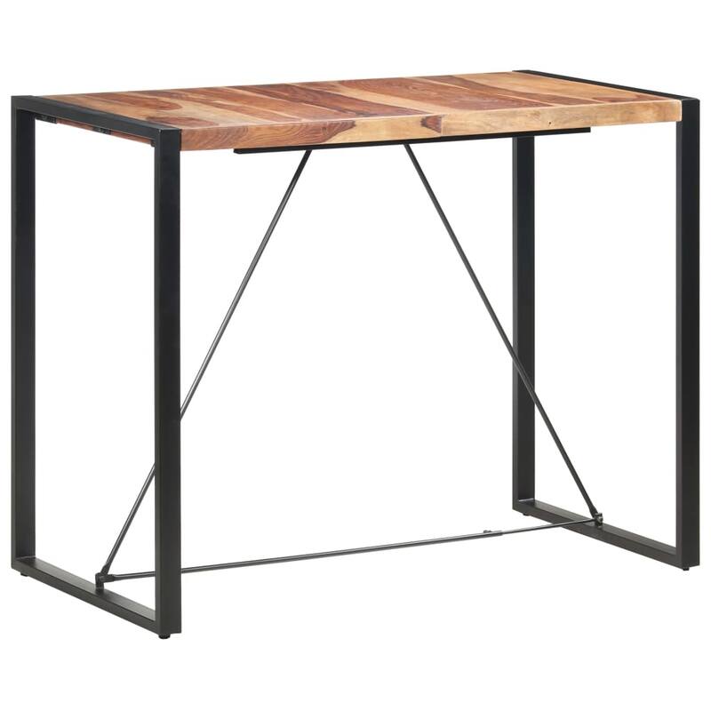 vidaXL Bar Table 55.1"x27.6"x43.3" Solid Sheesham Wood
