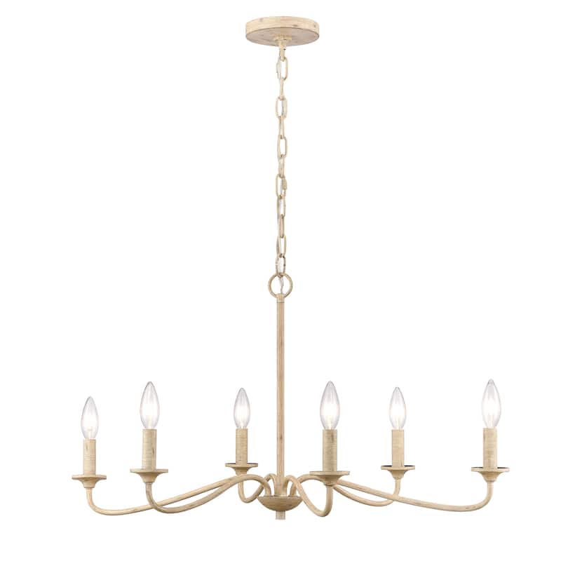 Elk Home Ellisville Antique Cream Finish 6 Light Chandelier
