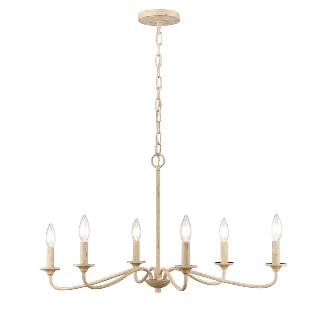 Elk Home Ellisville Antique Cream Finish 6 Light Chandelier