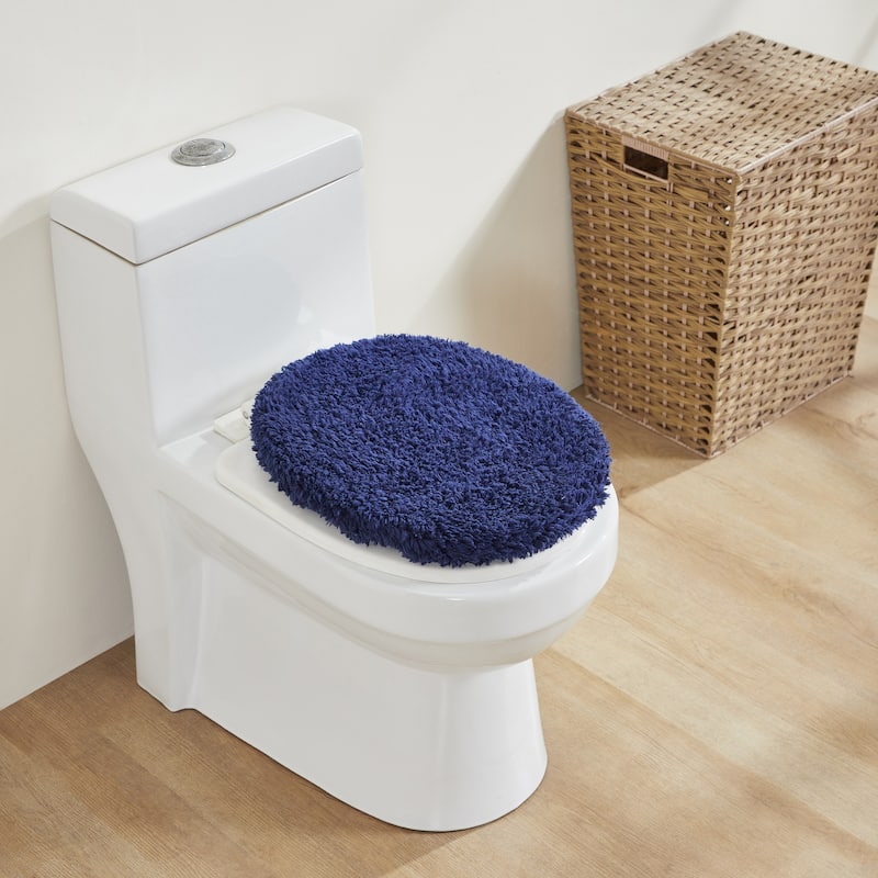 Better Trends 18 x 20 Toilet Lid Cover 100% Cotton Tufted Water Absorbent Machine Washable Lux Collection