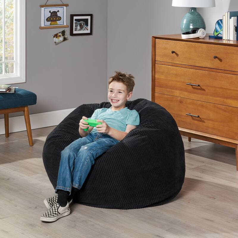 Kenli Modern Corduroy Polyester Bean Bag Chair by Christopher Knight Home
