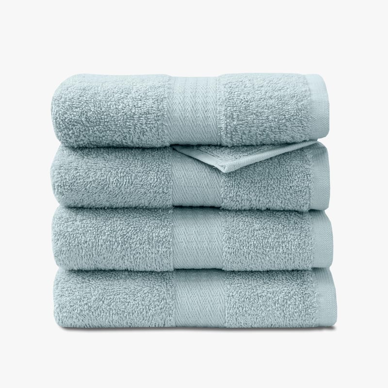 4 Pack Premium Cotton Blend Hand Towels 16x30 - Soft & Absorbent, Blue