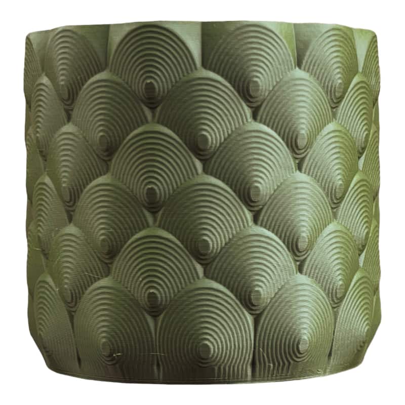 happimess Syrie Modern Bohemian Indoor Ocean Wave Eco-Friendly 3D Printed Planters with Drainage, (Set of 2)