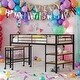 preview thumbnail 17 of 31, Industrial Modern Twin Size Metal Loft Bed with Desk and Shelves, Sturdy Construction & Safety Guaranteed, Maximized Space