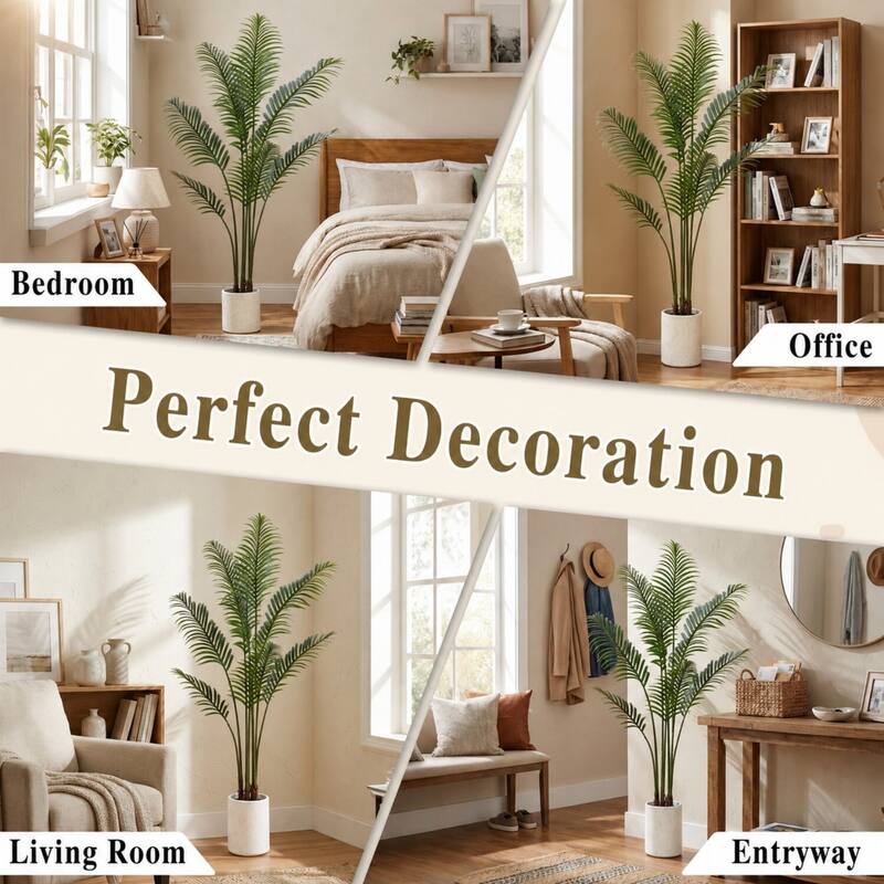 Artificial Plant Fake Tropical Palm Tree Potted