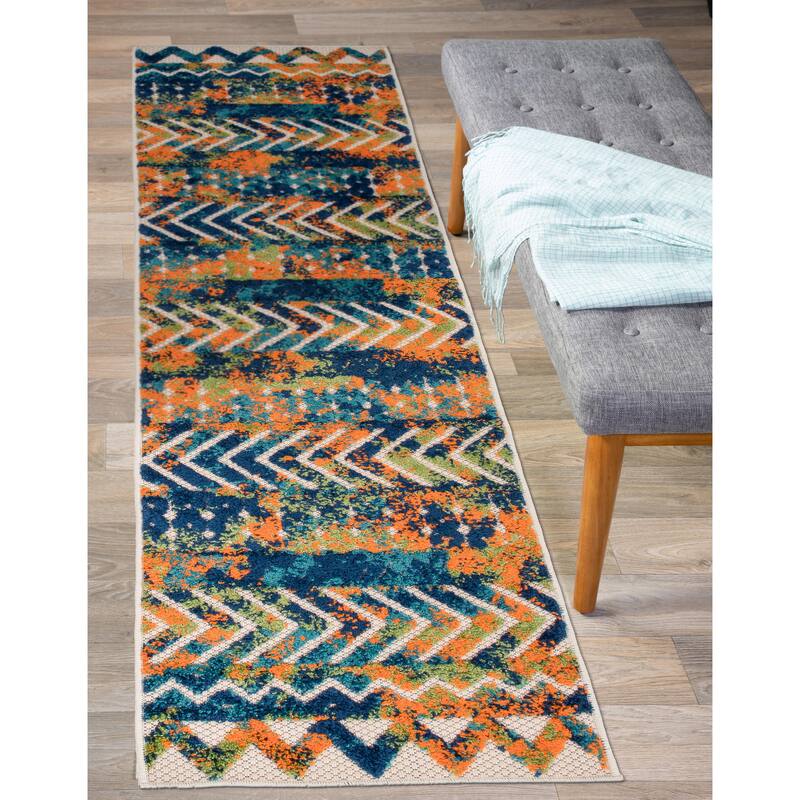 World Rug Gallery Turin Modern Geometric Bohemian Indoor/Outdoor Area Rug