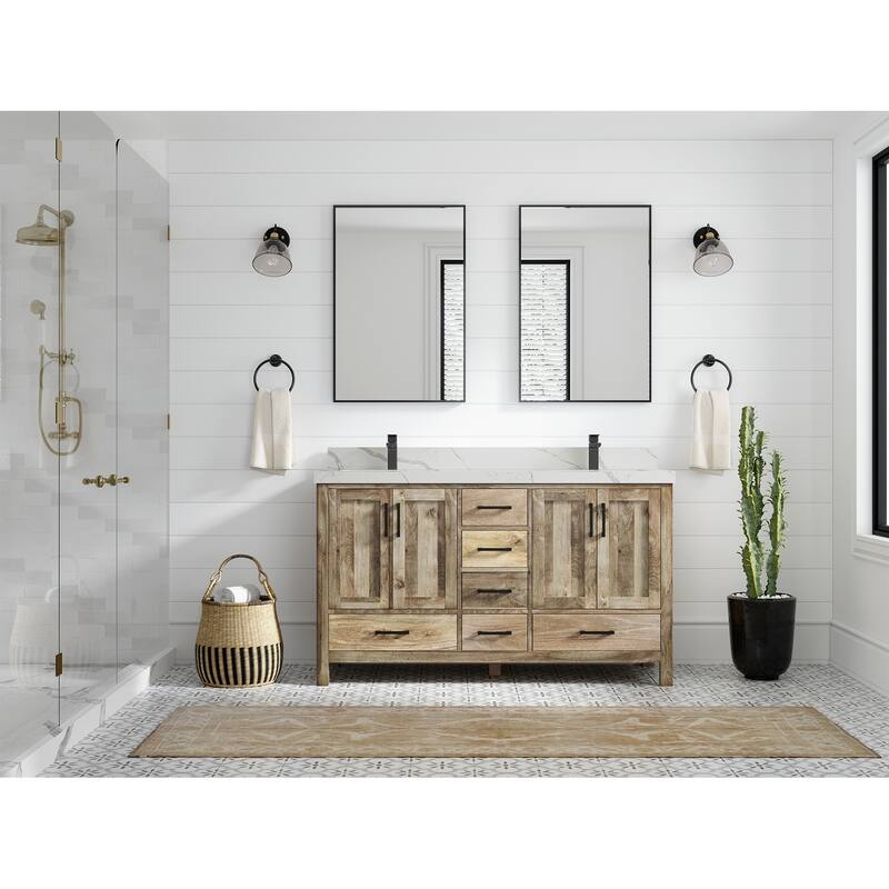 Willow Collections 60 in. W x 22 in. D Malibu Mango Double Sink Bathroom Vanity with Countertop