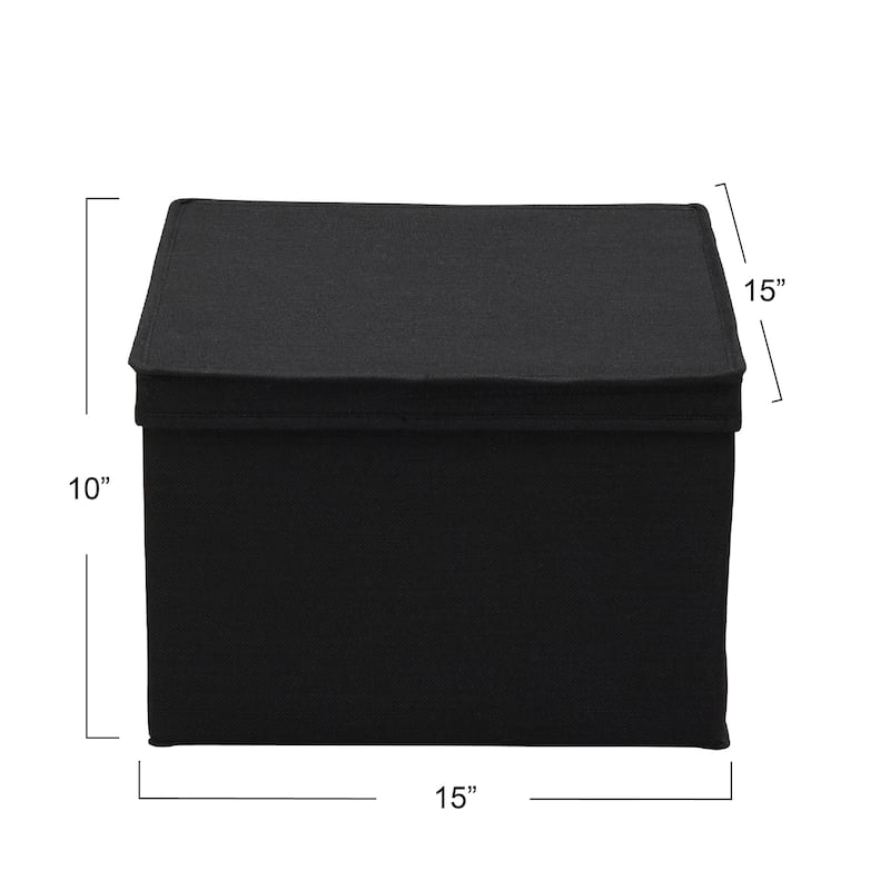 Household Essentials Square KD Storage Box with Lid, Set of 2