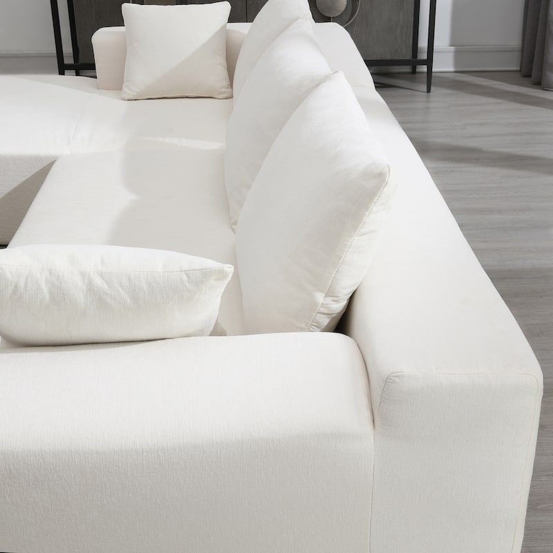 109*68" L-Shape Modular Sectional Living Room Sofa Set Couch Upholstered Sleeper Sofa Free Combination