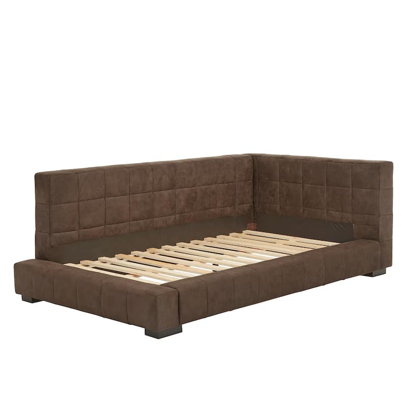 Basingstoke Brown Microfiber Twin Size Lounger by iNSPIRE Q Modern